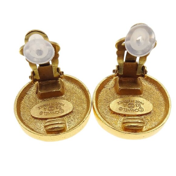 Chanel Button Earrings Gold Clip-On - Picture 5 of 5